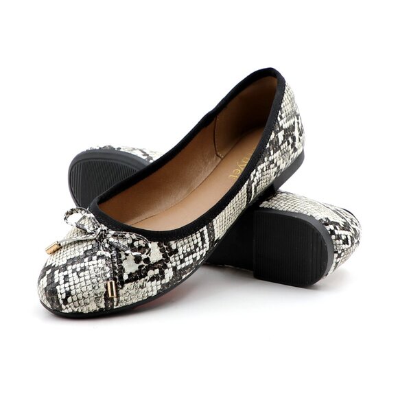 Women's Cushioned Insole Classic Bow Tie Ballerina Flat - Picture 9 of 10